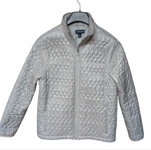 Land's End Primaloft Quilted Jacket Gray Size Medium Petite